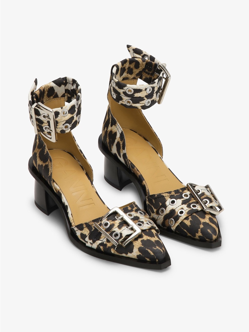 Nwt Ganni leopard buckle shoes sz 7